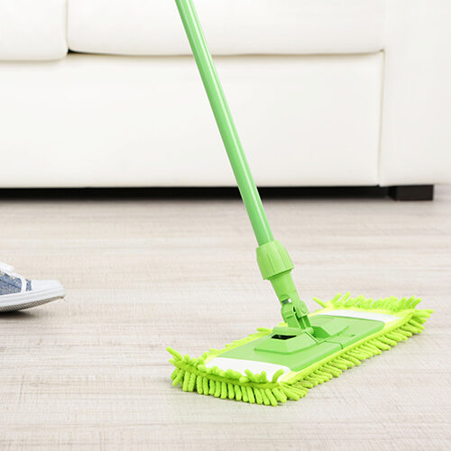 Vinyl floor clearing with soft sweeper | Howmar Carpet Inc